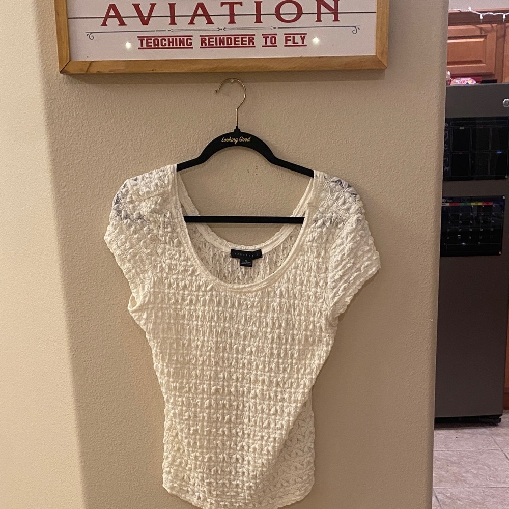 Sanctuary Cream Textured Blouse